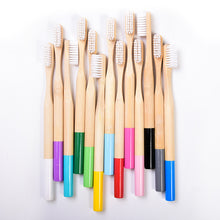 Load image into Gallery viewer, AT01 Eco-friendly round handle medium bristle manual bamboo toothbrushes