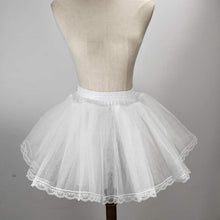 Load image into Gallery viewer, Tulle Petticoat Mini Underskirt with Lace Trim Short Hoopless Crinoline