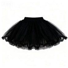 Load image into Gallery viewer, Tulle Petticoat Mini Underskirt with Lace Trim Short Hoopless Crinoline