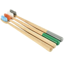 Load image into Gallery viewer, AT02 Natural Eco Friendly Biodegradable Vegan Organic Charcoal Manual Bamboo Toothbrushes