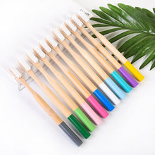 Load image into Gallery viewer, AT01 Eco-friendly round handle medium bristle manual bamboo toothbrushes
