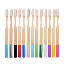 Load image into Gallery viewer, AT01 Eco-friendly round handle medium bristle manual bamboo toothbrushes
