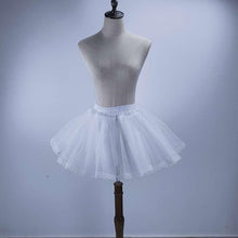 Load image into Gallery viewer, Tulle Petticoat Mini Underskirt with Lace Trim Short Hoopless Crinoline
