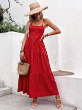 Load image into Gallery viewer, Red Spaghetti Straps Backless Vocation Dress for Women Max Bodycon with Bow DRE10
