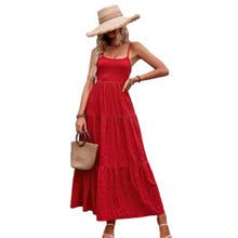 Load image into Gallery viewer, Red Spaghetti Straps Backless Vocation Dress for Women Max Bodycon with Bow DRE10
