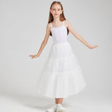 Load image into Gallery viewer, Long Hoopless Crinoline Underskirt Slips Petticoat Skirt for Girls Under Flower Dress JP01
