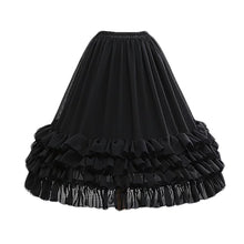 Load image into Gallery viewer, Long Chiffon A-line Full Petticoat Slip 1 Hoop Adjustable Lolita Crinoline Underskirt
