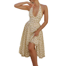 Load image into Gallery viewer, Halter Neck Sleeveless Floral Printing Spring Summer Midi Dresses for Women DRE6
