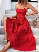 Load image into Gallery viewer, Red Spaghetti Straps Backless Vocation Dress for Women Max Bodycon with Bow DRE10
