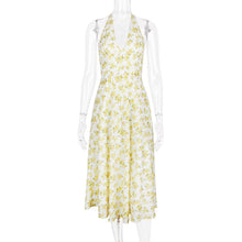 Load image into Gallery viewer, Halter Neck Sleeveless Floral Printing Spring Summer Midi Dresses for Women DRE6
