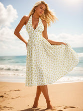 Load image into Gallery viewer, Halter Neck Sleeveless Floral Printing Spring Summer Midi Dresses for Women DRE6
